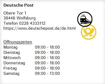 Deutsche Post Wolfsburg Fallersleben Mozartstr. .